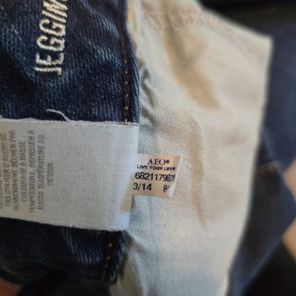 American Eagle Womens Jeans 12 Jegging 9" Dark Wash Skinny - Picture 4 of 5